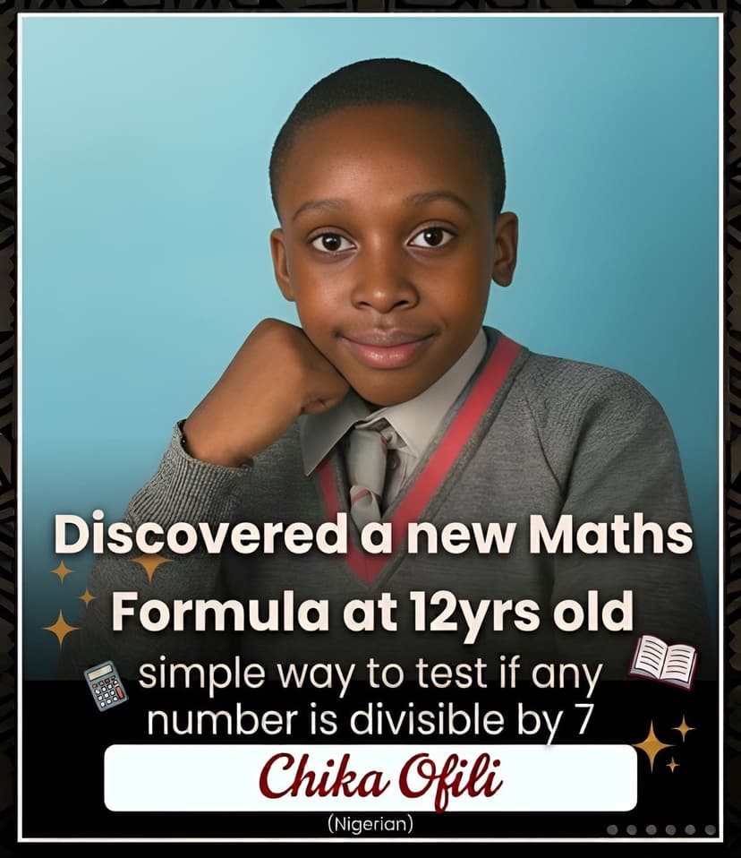 12yr old Nigerian becomes a scholar after discovering new Maths formula